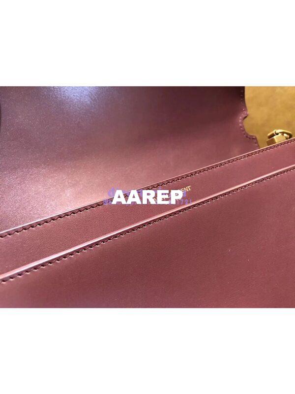 Replica YSL Saint Laurent Cassandra Monogram Clasp Bag In Smooth Leather Dark Red 10