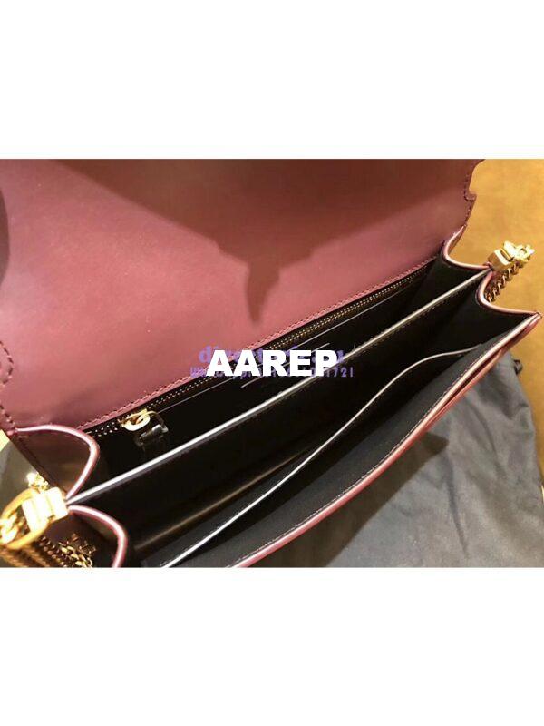 Replica YSL Saint Laurent Cassandra Monogram Clasp Bag In Smooth Leather Dark Red 11