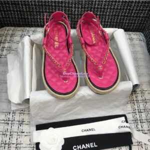 Replica Chanel Lambskin Pink Sandals G36921