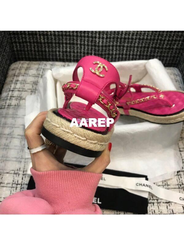 Replica Chanel Lambskin Pink Sandals G36921 9
