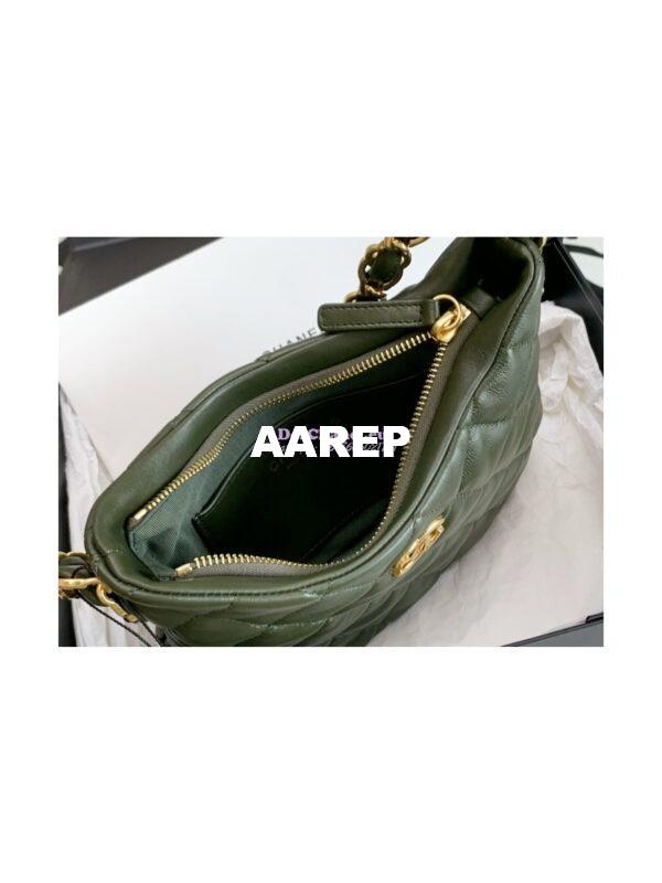 Replica Chanel Lambskin Hobo Handbag AS3562 Khaki 9