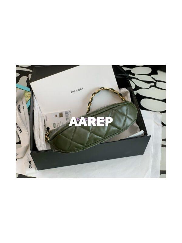 Replica Chanel Lambskin Hobo Handbag AS3562 Khaki 11