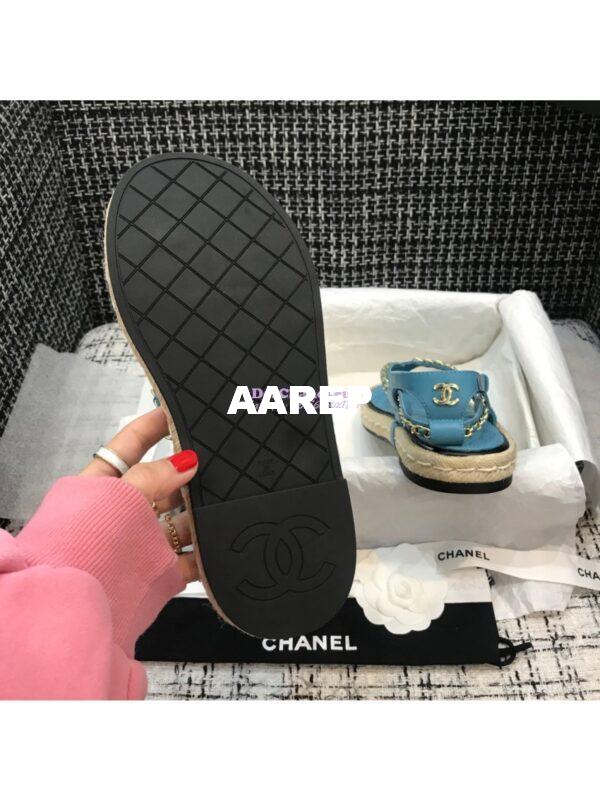 Replica Chanel Lambskin Turquiose Sandals G36921 8
