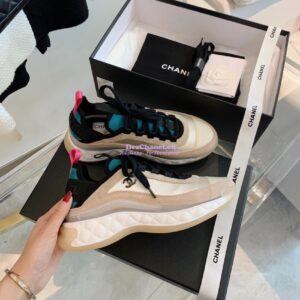 Replica Chanel Suede Calfskin & Velvet Sneakers G36299 Multicolor