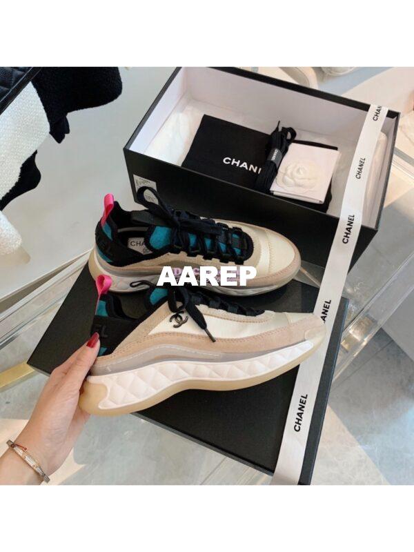 Replica Chanel Suede Calfskin & Velvet Sneakers G36299 Multicolor 3