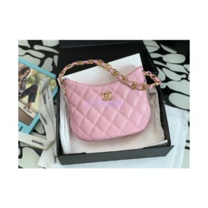 Replica Chanel Lambskin Hobo Handbag AS3562 Pink