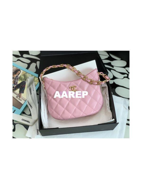 Replica Chanel Lambskin Hobo Handbag AS3562 Pink