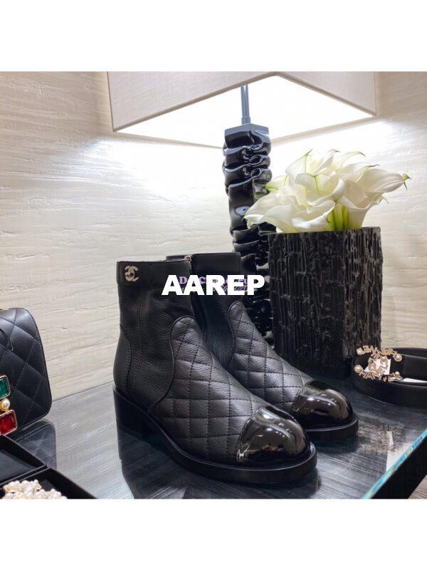 Replica Chanel Ankle Boots Calfskin G36763 Limited Black