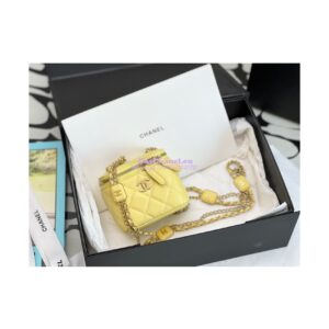 Replica Chanel Small Vanity With Chain in Lambskin AP2931 Yellow