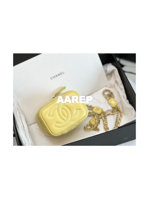 Replica Chanel Small Vanity With Chain in Lambskin AP2931 Yellow 6