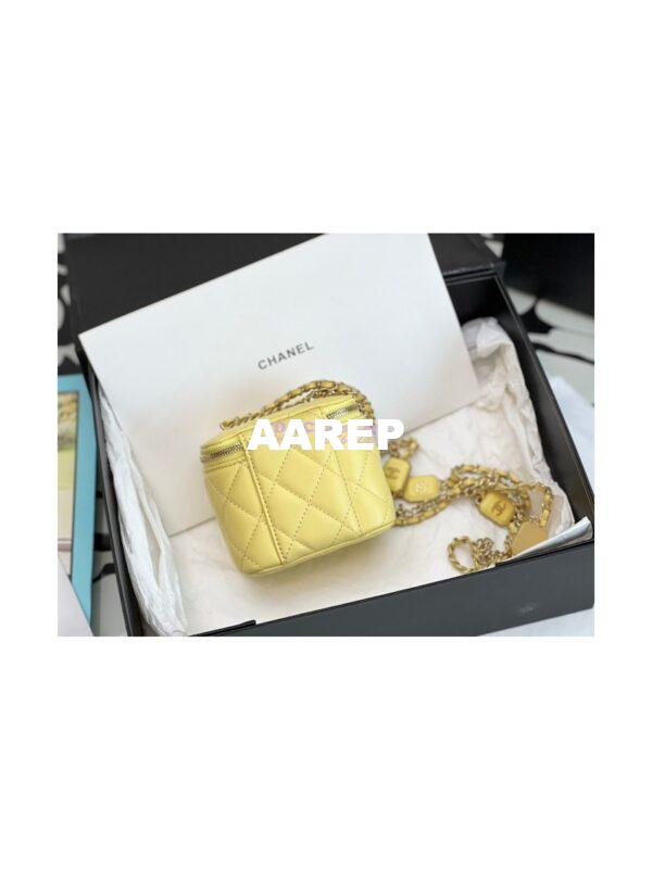 Replica Chanel Small Vanity With Chain in Lambskin AP2931 Yellow 7