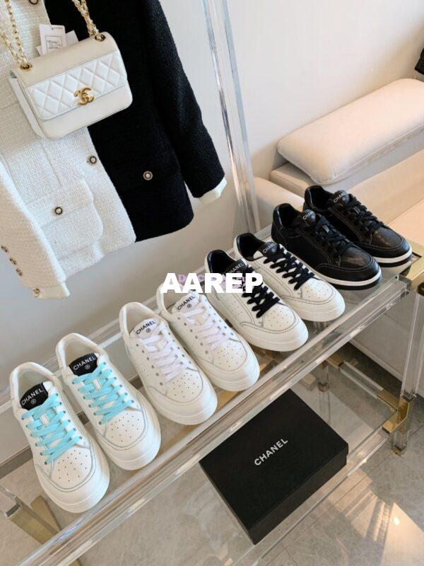 Replica Chanel Trainers Calfskin Sneakers white G36295