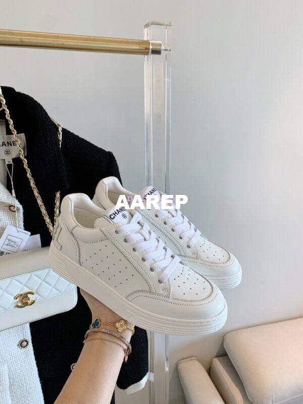 Replica Chanel Trainers Calfskin Sneakers white G36295 5