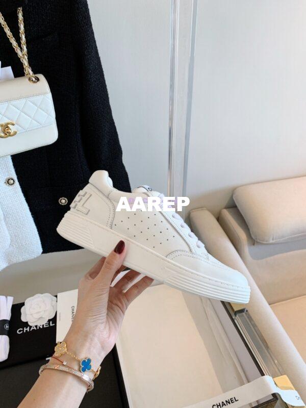 Replica Chanel Trainers Calfskin Sneakers white G36295 6