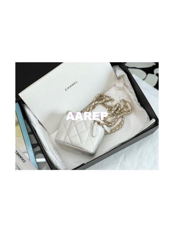 Replica Chanel Small Vanity With Chain in Lambskin AP2931 White 7