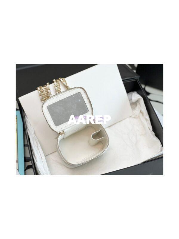 Replica Chanel Small Vanity With Chain in Lambskin AP2931 White 10