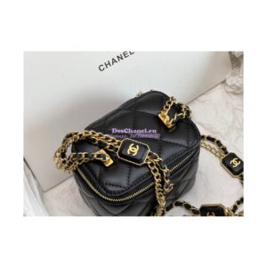 Replica Chanel Small Vanity With Chain in Lambskin AP2931 Black 2