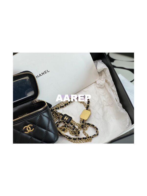 Replica Chanel Small Vanity With Chain in Lambskin AP2931 Black 3