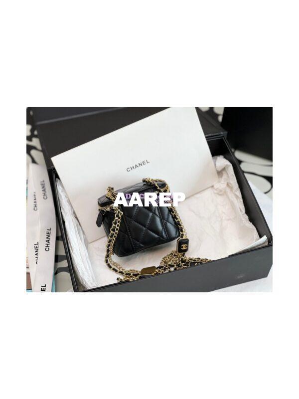 Replica Chanel Small Vanity With Chain in Lambskin AP2931 Black 6