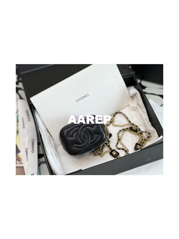 Replica Chanel Small Vanity With Chain in Lambskin AP2931 Black 7