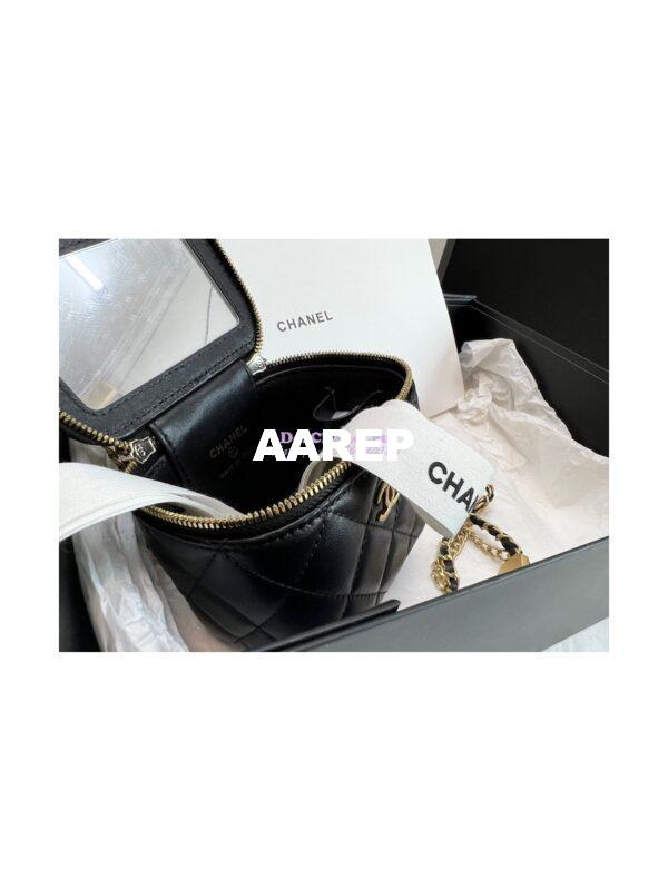 Replica Chanel Small Vanity With Chain in Lambskin AP2931 Black 8