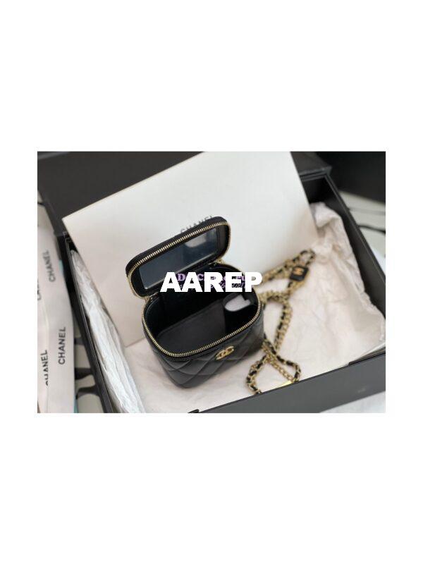 Replica Chanel Small Vanity With Chain in Lambskin AP2931 Black 9