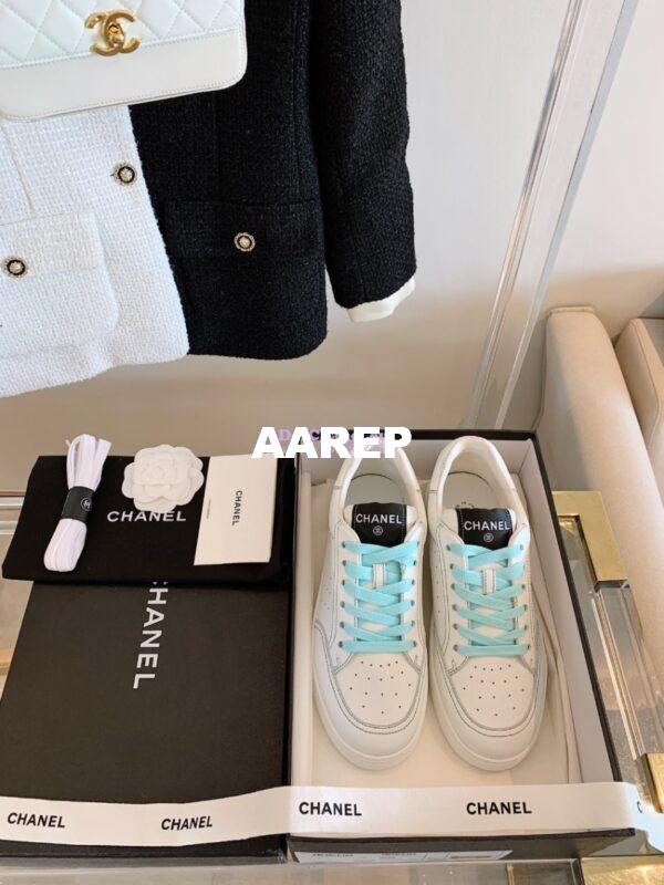 Replica Chanel Trainers Calfskin Sneakers whiteBlue G36295 2