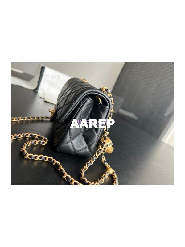 Replica Chanel Lambskin Charm Strap Flap Bag AS1787 Black with New Charm 3