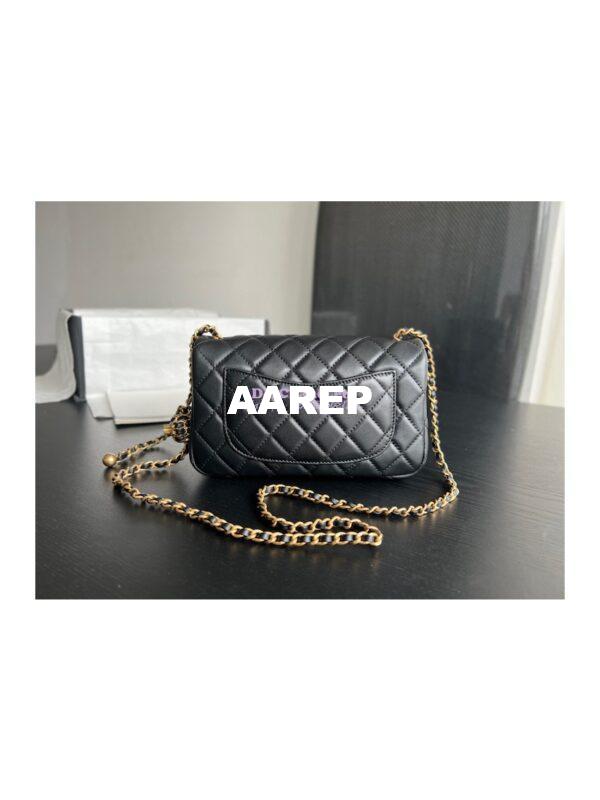 Replica Chanel Lambskin Charm Strap Flap Bag AS1787 Black with New Charm 5