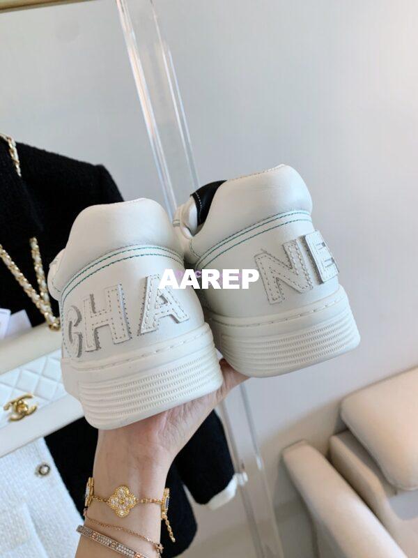 Replica Chanel Trainers Calfskin Sneakers whiteBlue G36295 9