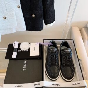 Replica Chanel Trainers Calfskin Sneakers G36295 Black
