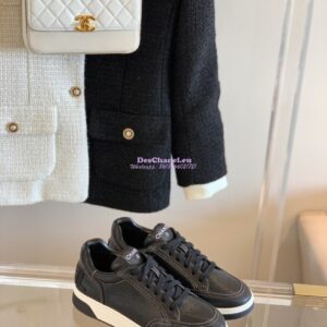 Replica Chanel Trainers Calfskin Sneakers G36295 Black 2