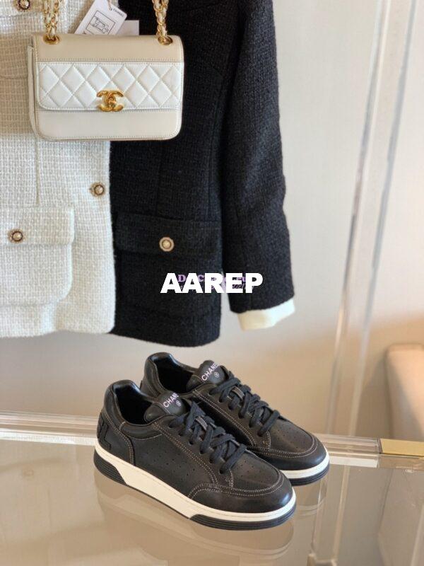 Replica Chanel Trainers Calfskin Sneakers G36295 Black 4