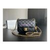 Replica Chanel Lambskin Charm Strap Flap Bag AS1787 Black with New Charm