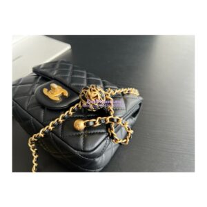 Replica Chanel Lambskin Flap Bag AS1786 Black with New Charm 2