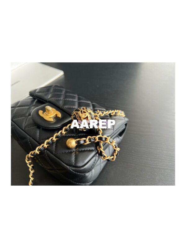 Replica Chanel Lambskin Flap Bag AS1786 Black with New Charm 4