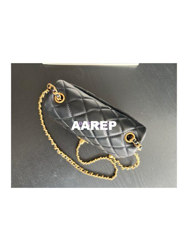 Replica Chanel Lambskin Flap Bag AS1786 Black with New Charm 5