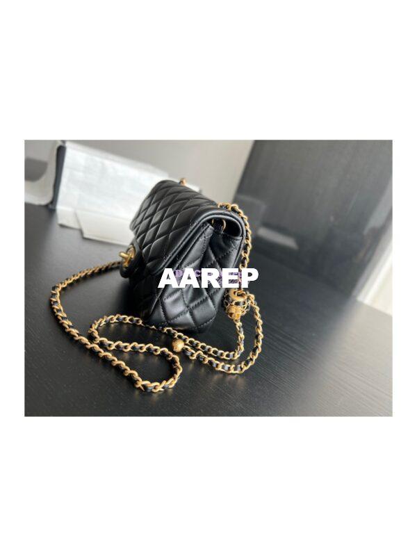 Replica Chanel Lambskin Flap Bag AS1786 Black with New Charm 6