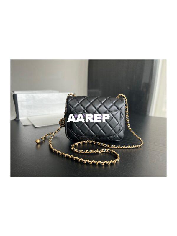 Replica Chanel Lambskin Flap Bag AS1786 Black with New Charm 9