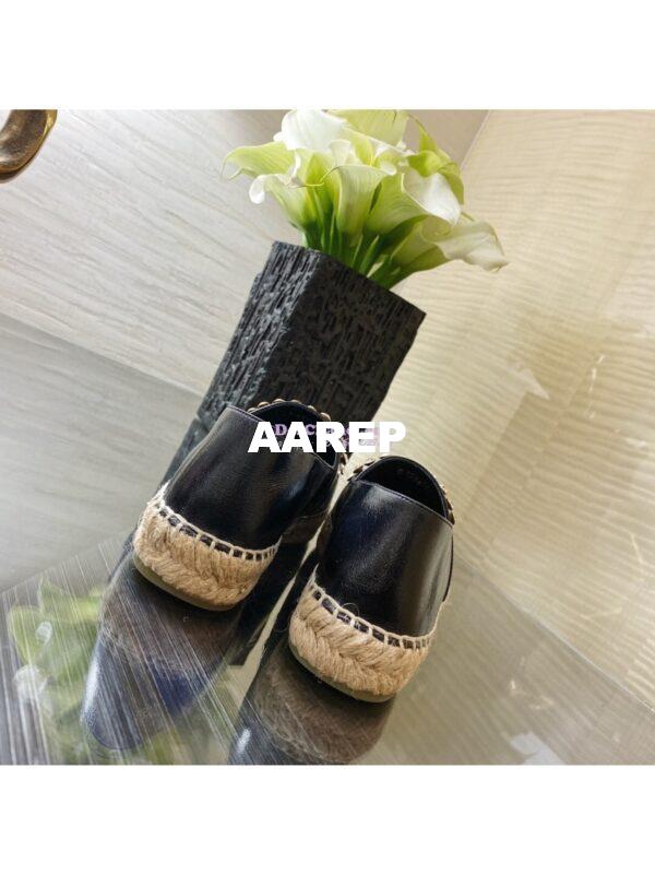 Replica Chanel Espadrilles G35602 with Rhinestones in Patent Lambskin Black 7