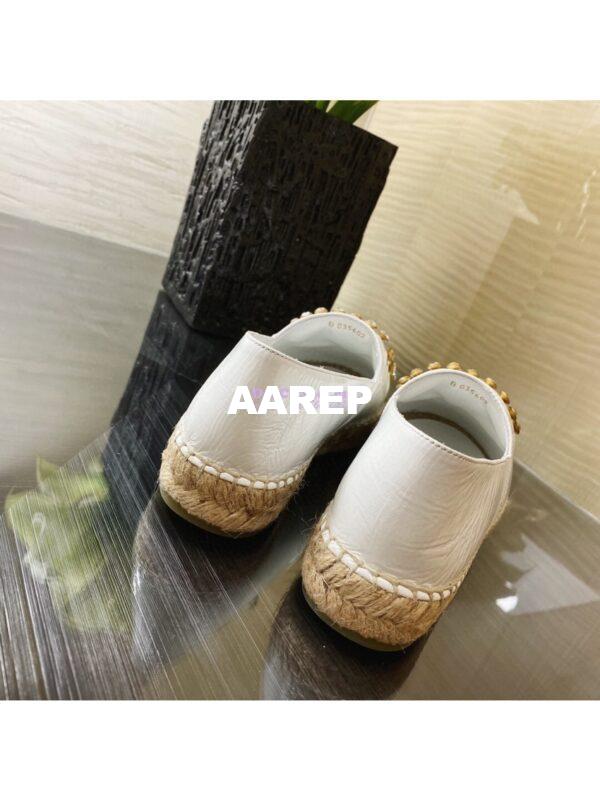 Replica Chanel Espadrilles G35602 with Rhinestones in Patent Lambskin White 10
