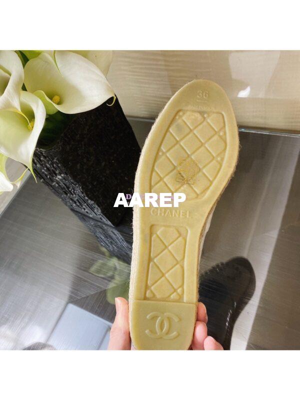 Replica Chanel Espadrilles G35602 with Rhinestones in Patent Lambskin White 11