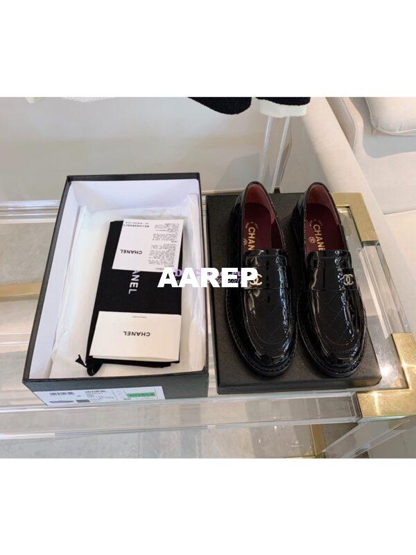 Replica Chanel New Loafers Patent Calfskin Black G36436 5