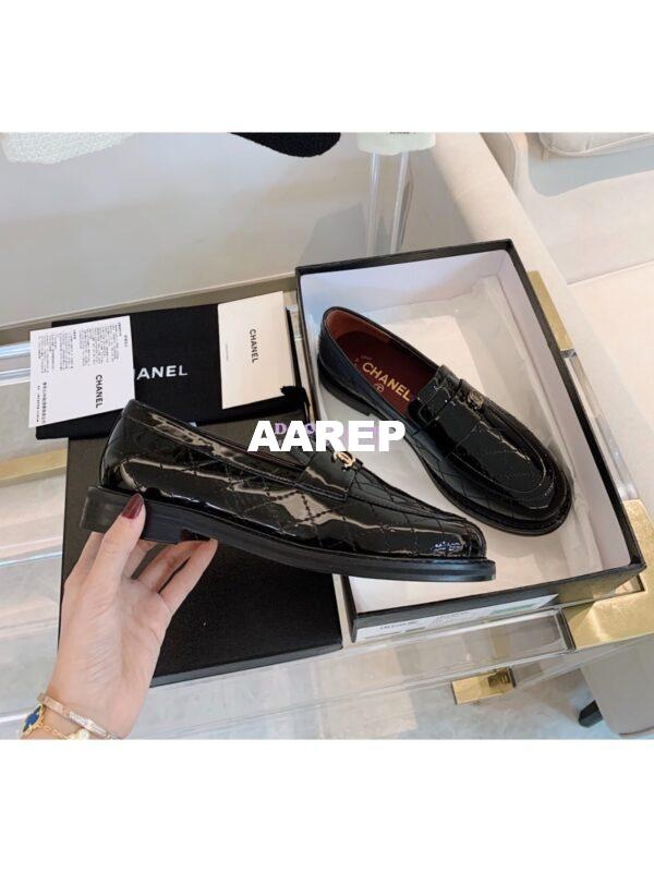 Replica Chanel New Loafers Patent Calfskin Black G36436 6