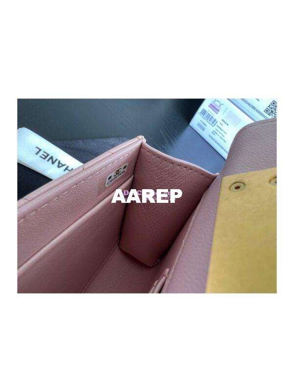 Replica Chanel Flap Phone Holder With Chain in Lambskin with Enamel Handle AP2946 Light Pink 13