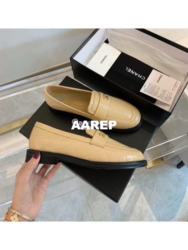 Replica Chanel New Loafers Lambskin Beige G36436 2