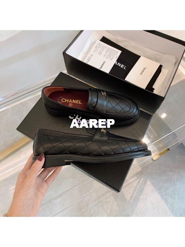 Replica Chanel New Loafers Lambskin Black G36436 2