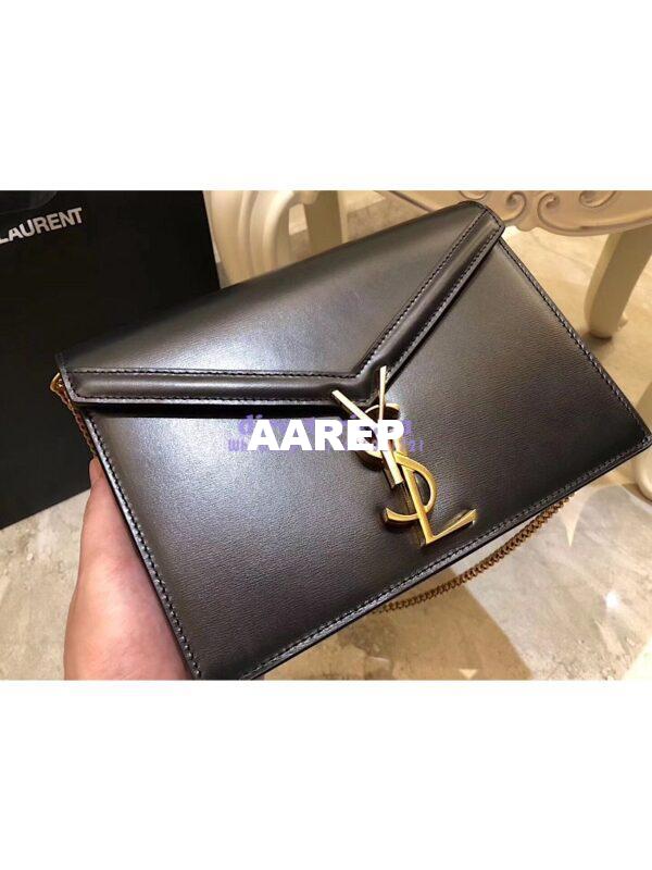 Replica YSL Saint Laurent Cassandra Monogram Clasp Bag In Smooth Leather Black 3