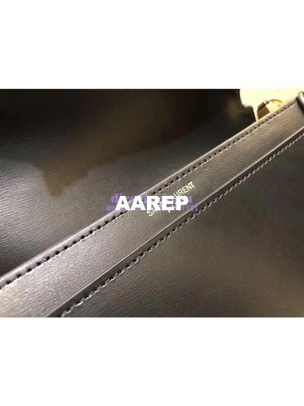 Replica YSL Saint Laurent Cassandra Monogram Clasp Bag In Smooth Leather Black 5