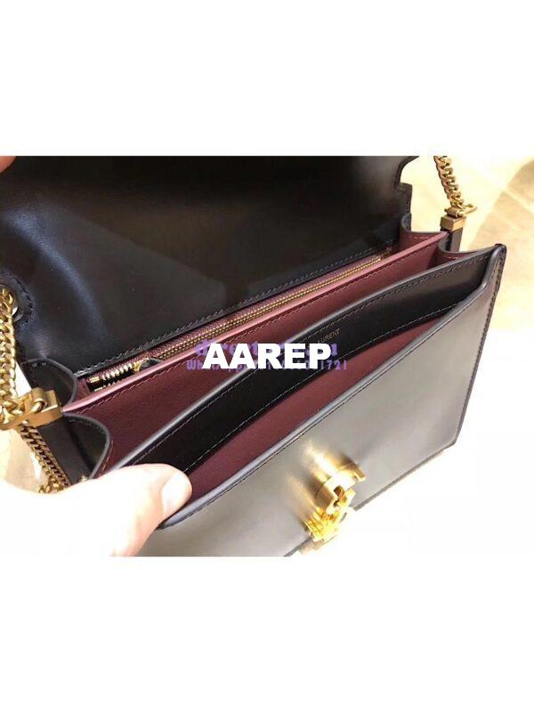 Replica YSL Saint Laurent Cassandra Monogram Clasp Bag In Smooth Leather Black 9